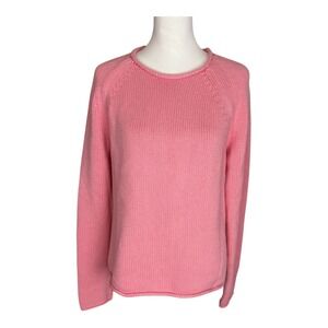 J.Crew Mercantile Womens Pink Cotton Roll Neck Knit Raglan Sweater Large